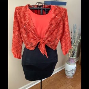 Enfocus Studio Dress with Lace Jacket. Sz 8